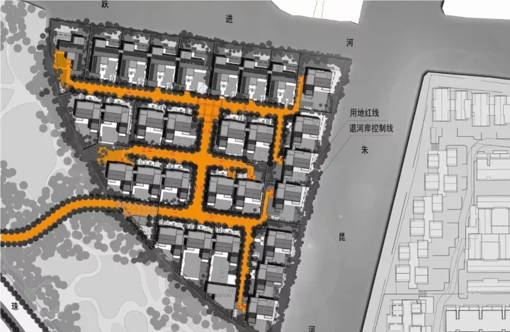 王字型路网造剖析人流，，，包管入口私密性